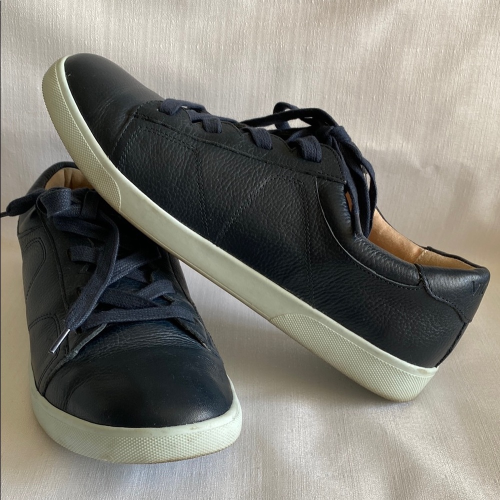 Vionic Chantelle Blue Leather Lace Up Sneakers Comfort Casual Shoes Womens 10